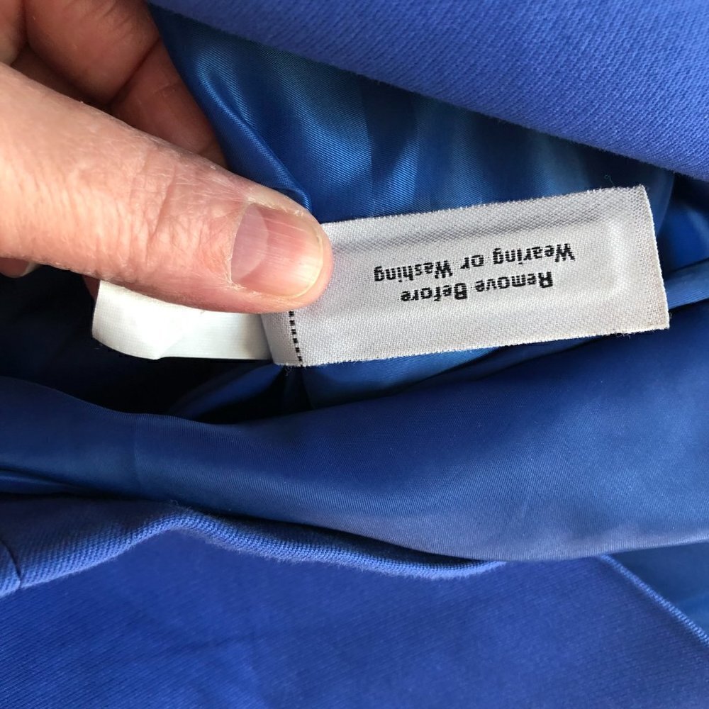 Y2K 12" J. Crew Double Serge Cobalt Blue Lined Pencil Skirt Women's size 4 - NEW - Picture 10 of 10